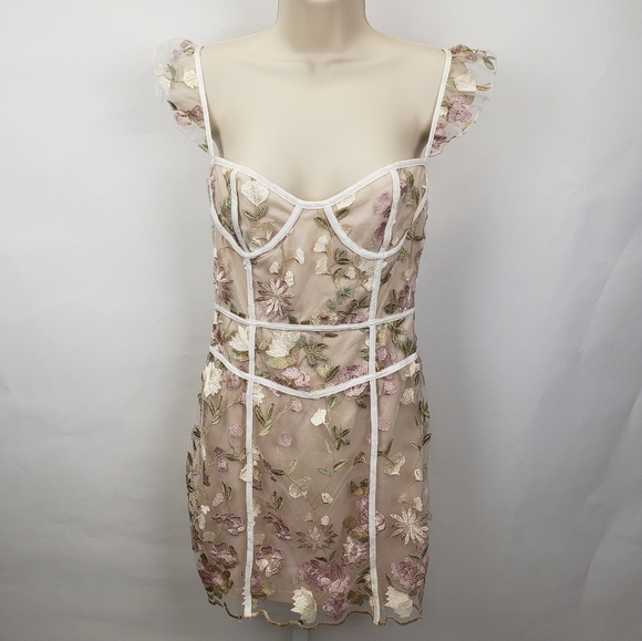 TOBI FANCY THAT MULTI FLORAL BODYCON DRESS - Size small - Picture 2 of 12